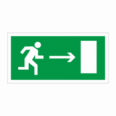 Е 03 Направление к эвакуационному выходу направо - Знаки безопасности