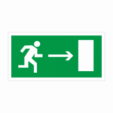 Знак E 03 "Направление к эвакуационному выходу направо", 100х200мм, фотолюм., пластик - Знаки безопасности