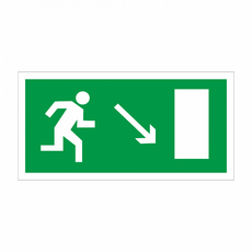 Знак E 07 "Направление к эвакуационному выходу направо вниз", 100х200мм, фотолюм.пленка - Знаки безопасности
