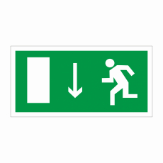 Е 10 Указатель двери эвакуационного выхода (левосторонний) - Знаки безопасности
