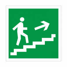 Е 15 Направление к эвакуационному выходу по лестнице вверх - Знаки безопасности