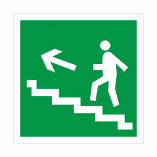 Е 16 Направление к эвакуационному выходу по лестнице вверх - Знаки безопасности