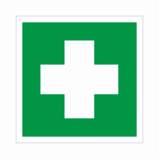 Знак EC 01 "Аптечка первой медицинской помощи", 100х100мм, фотолюм.пленка - Знаки безопасности