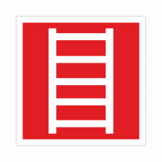 Знак F 03 "Пожарная лестница", 100х100мм, пленка - Знаки безопасности