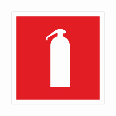 Знак F 04 "Огнетушитель", 150х150мм, металл - Знаки безопасности