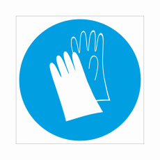 Знак M 06 "Работать в защитных перчатках", 100х100мм, металл - Знаки безопасности