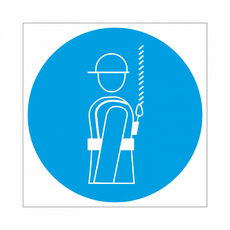 Знак M 09 "Работать в предохранительном (страховочном) поясе", 150х150мм, металл - Знаки безопасности