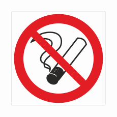Знак P 01 "Запрещается курить", 150х150мм, пластик - Знаки безопасности