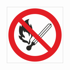 Знак P 02 "Запрещается пользоваться открытым огнем и курить", 250х250мм, пленка - Знаки безопасности