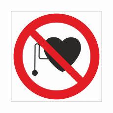 Знак P 11 "Запрещается работа (присутствие) людей со стимуляторами сердечной деятельности", 100х100мм, пленка - Знаки безопасности