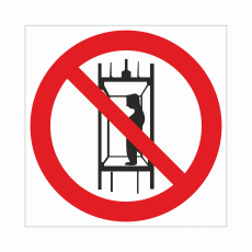 Знак P 13 "Запрещается подъем (спуск) людей по шахтному стволу (запрещается транспортирование пассажиров)", 250х250мм, пластик - Знаки безопасности