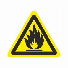 Знак W 01 "Пожароопасно. Легковоспламеняющиеся вещества", 100х100мм, пленка - Знаки безопасности