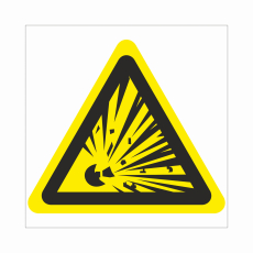 Знак W 02 "Взрывоопасно", 100х100мм, пленка - Знаки безопасности
