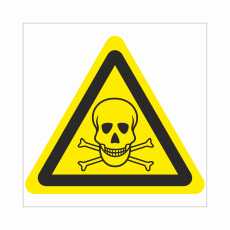 Знак W 03 "Опасно. Ядовитые вещества", 100х100мм, пленка - Знаки безопасности