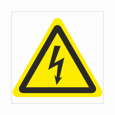 Знак W 08 "Опасность поражения электрическим током", 200х200мм, пластик - Знаки безопасности