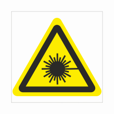 Знак W 10 "Опасно. Лазерное излучение", 400х400мм, пластик - Знаки безопасности