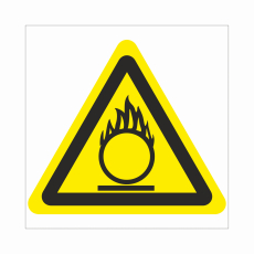 Знак W 11 "Пожароопасно. Окислитель", 100х100мм, пленка - Знаки безопасности