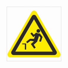 Знак W 15 "Осторожно. Возможность падения с высоты", 100х100мм, пленка - Знаки безопасности