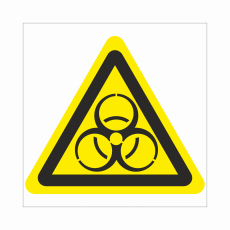 Знак W 16 "Осторожно. Биологическая опасность (инфекционные вещества)", 100х100мм, пленка - Знаки безопасности