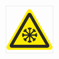 Знак W 17 "Осторожно. Холод", 250х250мм, пластик - Знаки безопасности