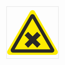 Знак W 18 "Осторожно. Вредные для здоровья аллергические (раздражающие) вещества", 100х100мм, пленка - Знаки безопасности