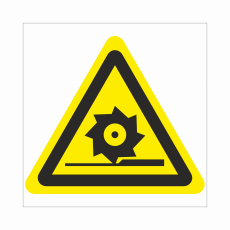 Знак W 22 "Осторожно. Режущие валы", 150х150мм, металл - Знаки безопасности