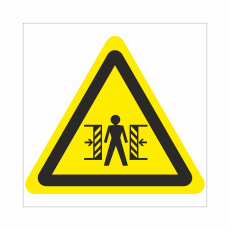 Знак W 23 "Внимание. Опасность зажима", 100х100мм, пленка - Знаки безопасности