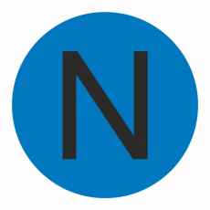 Знак "N", 30х30мм, пленка - Знаки безопасности