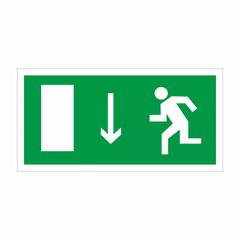 Знак E 10 "Указатель двери эвакуационного выхода (левосторонний)", 150х300мм, пластик - Знаки безопасности