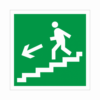 Знак E 14 "Направление к эвакуационному выходу по лестнице вниз", 150х150мм, пленка - Знаки безопасности